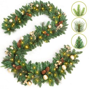 Écologique 2.7m Aiguille <span class=keywords><strong>De</strong></span> Pin Pomme <span class=keywords><strong>De</strong></span> Pin Décoratif Rotin Pvc <span class=keywords><strong>Guirlande</strong></span> <span class=keywords><strong>De</strong></span> Noël avec Lumières Led pour Décor <span class=keywords><strong>De</strong></span> <span class=keywords><strong>Cheminée</strong></span> - Product Image 6