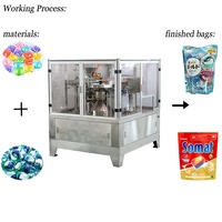 Emballage de sachets de détergent à lessive Doypack, comptage et machine à emballer de capsules de lavage automatique