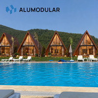 Casa Prefabricada en Forma de A, Hotel Triangular Llave en Mano, Villa Modular Completamente Amueblada para Ingeniería de Resorts