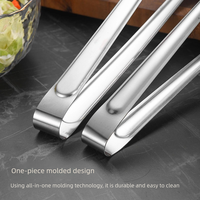 Pince de cuisine multifonctionnelle moderne en acier inoxydable, tête carrée creuse, écologique, compatible lave-vaisselle, pour servir le pain