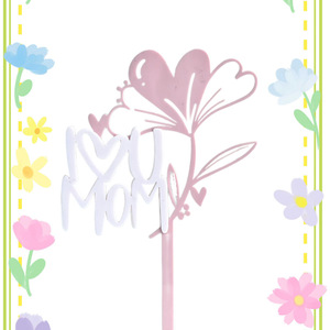 Adorno de Pastel Acrílico con Diseño de Tulipán y Dulce Decoración Floral para el Día de la Madre, Te Quiero Mamá - Product Image 4
