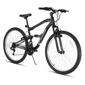 Vélo de montagne tout suspendu BAMCBASE 26 <span class=keywords><strong>pouces</strong></span>, <span class=keywords><strong>cadre</strong></span> en acier carbone, <span class=keywords><strong>18</strong></span> vitesses, freins à double étrier en V, unisexe, adultes - Product Image 2