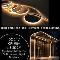 Éclairage d'escalier intérieur : Bande LED néon 10x10mm haute luminosité DC24V IP67, pliable, CCT personnalisable pour éclairage de plafond/entre-meubles