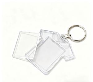 X48 Cheap Custom Clear Digital Printed Logo Picture Frame Plastic <b>Key</b> Chain Blank Transparent Insert Acrylic Photo Keychain - Product Image 2