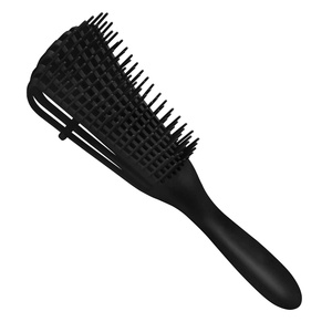 Brosse démêlante ventilée en plastique avec logo personnalisé, à huit rangées, pour cheveux bouclés, pour femmes - Product Image 1