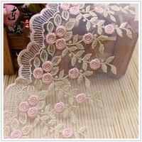 Ventes directes d'usine 10CM fil d'or petite fleur maille dentelle broderie bricolage rideau femmes jupe accessoires