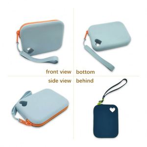 Silicone Zipper Coin Purse-Eco-Friendly Durable Fashionable Portable <b>Wrist</b> <b>Strap</b> Unisex Mini Size Daily Use Promotional Gift - Product Image 3
