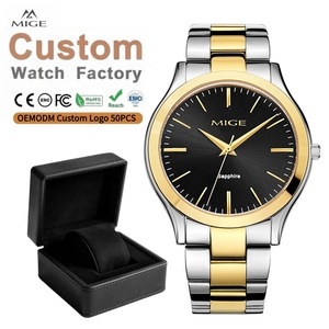 OEM ODM 50PCS Venta al por Mayor Reloj de Cuarzo Miyota de Acero Inoxidable 316L de Lujo con Logotipo Personalizado Precios Bajos Relojes de Vestir Dorados para Hombre de 42MM - Product Image 1