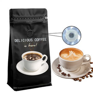 Sacchetti per Caffè Personalizzabili all'Ingrosso OEM in Plastica Nera Opaca da 12 Once con Fondo Piatto - Product Image 2