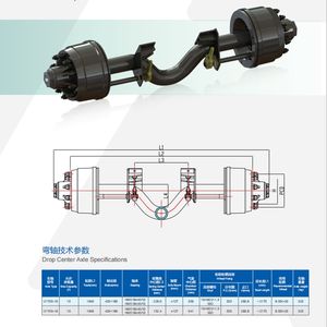 <span class=keywords><strong>Essieu</strong></span> central abattable 10T pour semi-<span class=keywords><strong>remorque</strong></span> à plateau bas, conception personnalisée prise en charge, robuste et à capacité de charge élevée - Product Image 3