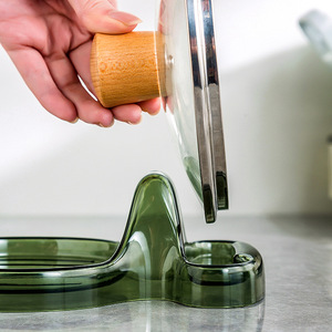 Support de couvercle de pot en plastique, support de rangement de cuisine multifonctionnel pour couvercle de pot, baguettes, spatule, usage domestique - Product Image 2