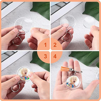 Llaveros de acrílico transparentes en blanco para fotos, de doble cara, impermeables, reutilizables, venta al por mayor directa de fábrica