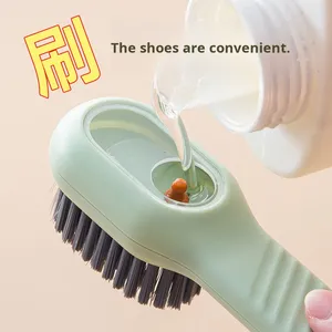 แปรงขัดรองเท้าขนแปรงนุ่มพลาสติกแบบพกพาสำหรับหอพักนักเรียน ชนิดกดอัตโนมัติพร้อมน้ำยาซักผ้า - Product Image 2