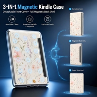 Étui magnétique modulaire pour Kindle Paperwhite, personnalisable OEM, avec coque avant détachable, dos magnétique complet, compatible réveil/veille automatique, Magsafe