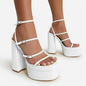 2025 <b>High</b> Quality Tacones De Mujer Sandals <b>Sexy</b> Platform Chunky Buckle Shoes Office Ladies Wedding <b>Heels</b> for Women - Product Image 5