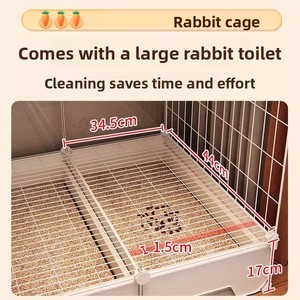 Cage à lapin transparente moderne et durable <span class=keywords><strong>pour</strong></span> l'intérieur, toutes saisons, <span class=keywords><strong>avec</strong></span> bac à litière intégré et <span class=keywords><strong>tiroir</strong></span> à déchets facile à nettoyer - Product Image 3