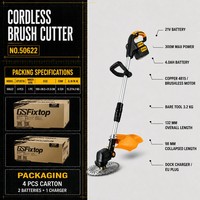 GSFixtop Tondeuse à gazon sans fil de qualité industrielle 21V 300W 4.0Ah avec moteur sans balais en cuivre pour l'entretien des pelouses et des jardins