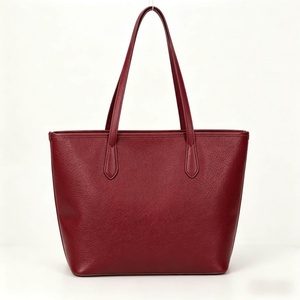 Eco Friendly PU Leather <b>Tote</b> <b>Bag</b> Two Open Custom Logo Solid Color <b>Large</b> Capacity Waterproof Daily Shoulder <b>Bag</b> - Product Image 6