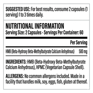OEM ODM HMB 500 mg por Porción, 120 Cápsulas Vegetarianas, 60 Porciones, Sin GMO, GMP, HACCP, ISO, Halal, BRC - Product Image 5