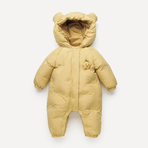 Nuova Giacca Invernale per Neonati, Tuta Imbottita con Cappuccio, Abbigliamento Avvolgente, Tinta Unita con Stampa - Product Image 6
