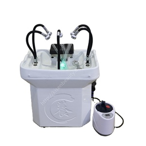 Kisen Compact Head Spa <span class=keywords><strong>Bac</strong></span> Sans Plomberie Mobile Style Japonais Shampooing Évier Salon Plateau De Massage avec Chauffage et Réservoir D'eau 60L - Product Image 1