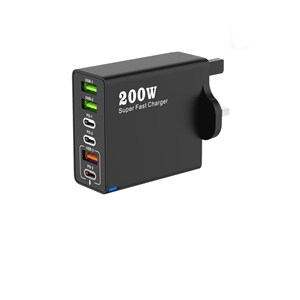 Cargador Rápido Multipuerto 6 en 1 de 200W, 3 USB, 3 PD, 5V2.4A, Enchufe US EU UK, Cargador de Teléfono, Cargador de Energía para iPhone, Android, Laptop - Product Image 5