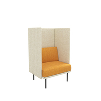 Canapé de réunion insonorisé à dossier haut avec table, design modulaire pour espace de réception de bureau privé
