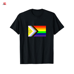 NUOXIN Camiseta LGBT de Manga Corta Personalizada al por Mayor, Color Negro Arcoíris, 180gsm, para Hombre <span class=keywords><strong>y</strong></span> Mujer - Product Image 3