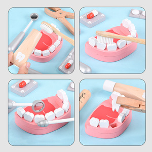 Prix usine Montessori <span class=keywords><strong>dentiste</strong></span> infirmière Playhouse médecine jeux Kit médical jouet, docteur jouets ensemble enfants en bois semblant jouer Kit - Product Image 3