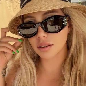 Custom Logo Vintage Fashion Black <b>Square</b> Cat Eye Sunglasses Small <b>Frame</b> Irregular Sunglasses for Women - Product Image 3