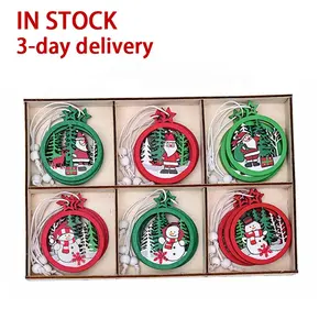 EAGLEGIFTS Wood Craft Supplies Laser Cut Tree Hanging Christmas Ornaments Santa Snowman Reindeer Wooden Christmas Decorations