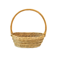 Paniers en osier vintage circulaires de grande taille avec poignées, écologiques, pour fruits et rangement de Pâques, vente en gros