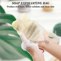 Sac à savon en filet de nylon africain avec logo personnalisé, pochette à savon, filet exfoliant pour la mousse, nettoyage puissant, séchage rapide, lavable