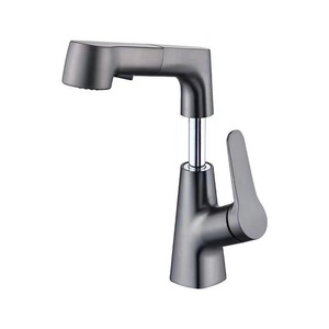Grifo de lavabo extraíble ajustable Crane Crown con válvula de cerámica, monomando de agua fría y caliente para baño y ducha - Product Image 1