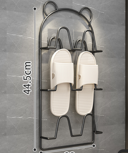 Commerci all'ingrosso Scarpiera pantofole da bagno Rack wc pantofole a parete stoccaggio <span class=keywords><strong>scarpe</strong></span> in metallo Stand Rack - Product Image 5