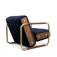 Fauteuil de salon de luxe en acier inoxydable, chaise individuelle pour villa/maison de luxe, chaise de réunion pour salon avec dossier et accoudoirs