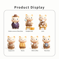 Kawaii Meow Meow Cafe Blind Box Resin Mystery Box Cat Action Figures Miniature Resin Dolls Creative Desktop Decor Gift for Kids