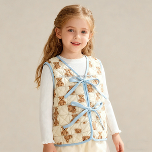 Printemps Saint Valentin Manteau à motifs de coeurs Vêtements pour enfants <span class=keywords><strong>Gilet</strong></span> rembourré à trois couches <span class=keywords><strong>Gilet</strong></span> matelassé sans manches pour filles - Product Image 3