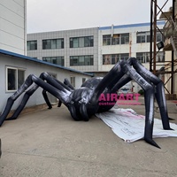 Ballon d'araignée noir gonflable, nouvelle décoration d'araignée gonflable de thème d'halloween de couleur