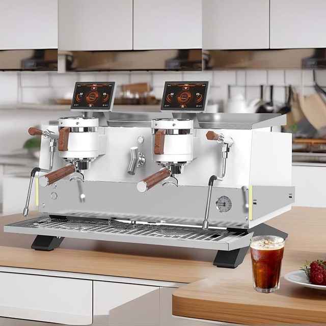 Commercial Professional Espresso Two Group Semi Automatic Coffee Machine T&Z AE-2 9 Bar 5600W Heat Exchange Boiler Energy Saving