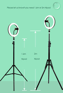Trípode de anillo de luz LED de 10 pulgadas, 3 modos, 10 niveles de brillo, fotografía de teléfono, maquillaje, transmisión de vídeo de YouTube, fuente de alimentación duradera - Product Image 5