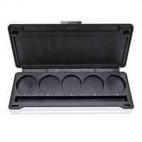 Organisateur de maquillage pliable à 6 compartiments, palettes de fards à joues scintillants, support pour poudre compacte, crème pour les yeux, miroir en option, personnalisable