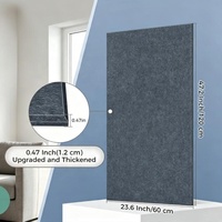 Panneaux acoustiques auto-adhésifs pour décoration intérieure moderne, absorption du son, épaisseur 0,47 pouce, gris, PET, pour studio, maison, bureau