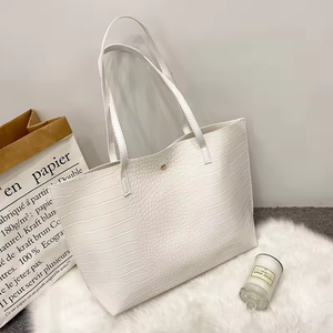 Bolsos de mano de cuero PU de gran capacidad, bolso de compras de cuero simple y moderno, bolsos de hombro para mujer - Product Image 6