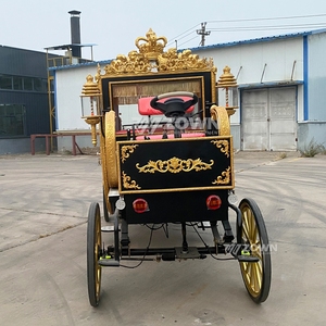 Calèche royale européenne ZOWN 4 places, noir et or, électrique, transport vintage pour mariage - Product Image 4