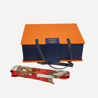 Cajas de Regalo de Diseño Moderno, Novedad, Embalaje Rectangular Rígido de Cartón con Asa, para Bufandas, Materiales Reciclados