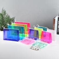 Accepter Logo Personnalisé Givré Transparent Sacs à Cosmétiques en Vinyle PVC Scellé Pochette de Maquillage pour les Articles de Toilette de Voyage avec Fermeture Éclair