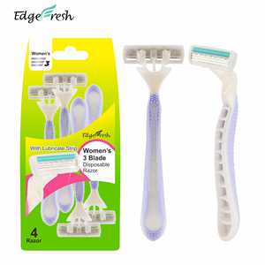 Индивидуальная упаковка, оптовая продажа, тройные лезвия, поворотный картридж для женщин, одноразовая бритва для бритья, популярная Бритва для тела - Product Image 2