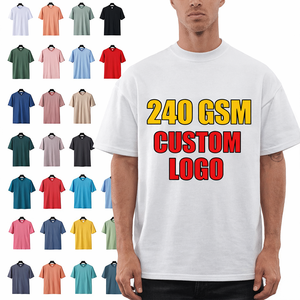 T-shirts pour hommes en coton épais 240 GSM, coupe oversize, style Pro Club, à manches courtes, vierges pour impression de logo, pour vêtements de travail, vente en gros personnalisée - Product Image 1