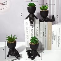 Grand ensemble de pots de sol en céramique en forme humaine – Jardinière moderne, mignonne, écologique et durable pour plantes succulentes, idéale pour le jardin et l'intérieur/extérieur